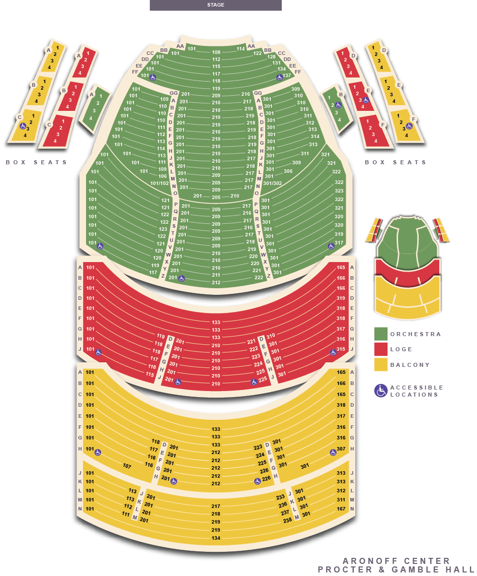 aronoff center seating chart