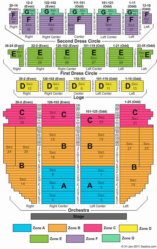 Providence PA Center Seating Charts