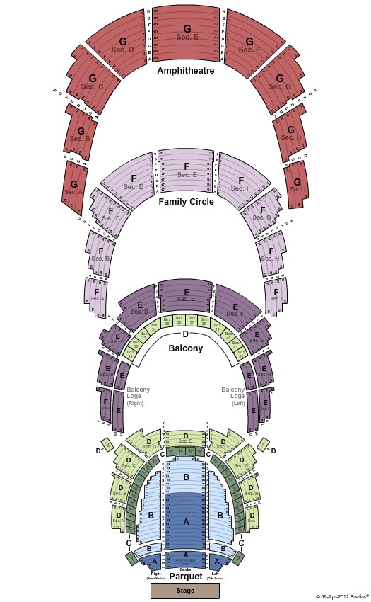 Academy of Music Philadelphia, PA Seating Chart