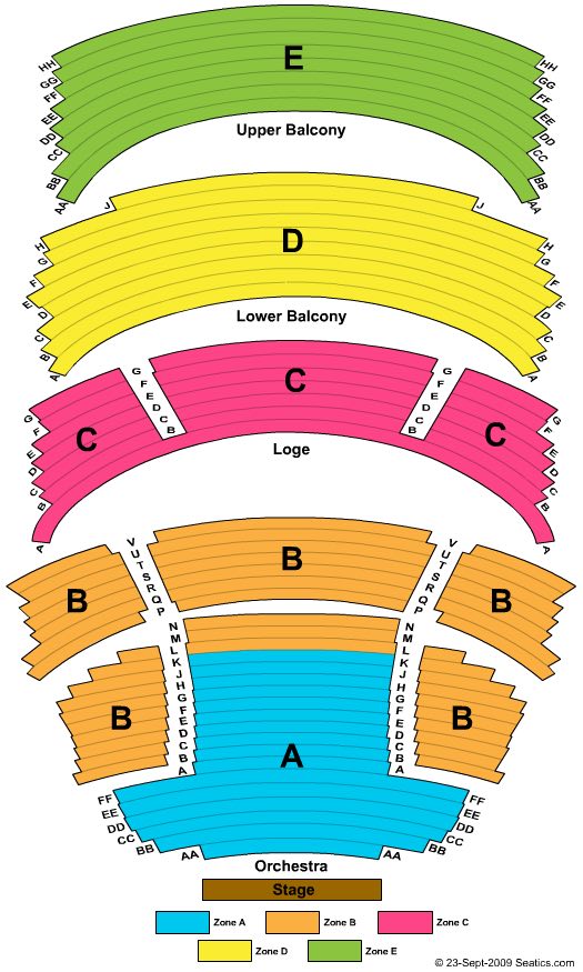 Benjamin & Marian S. Center Seating Chart