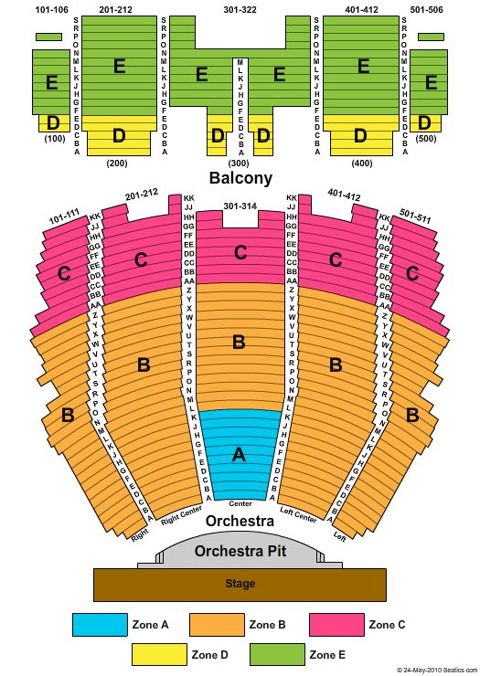 Centennial Hall seating charts