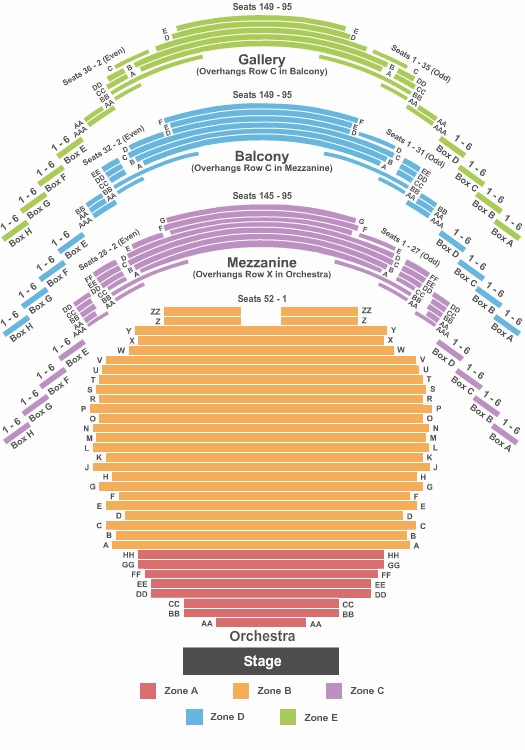 David A. Straz, Jr. Center Seating Chart