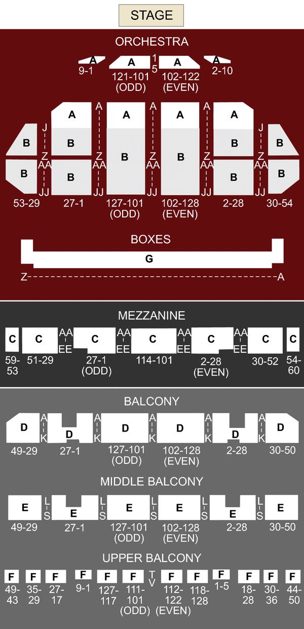 Fox Theatre seating chart ST Louis