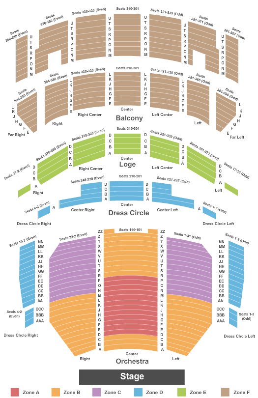 James M. Nederlander Theatre seating chart