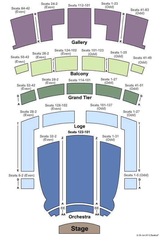 Orpheum Theater seating chart