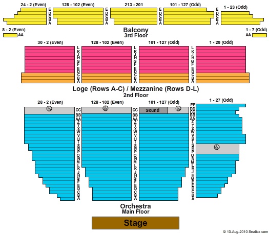 Orpheum Theatre Seating Chart