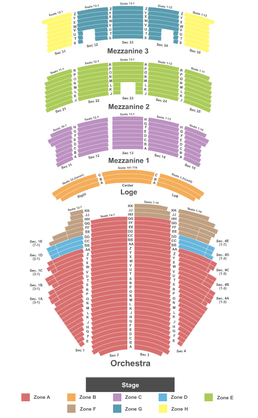 paramount theatre seating chart