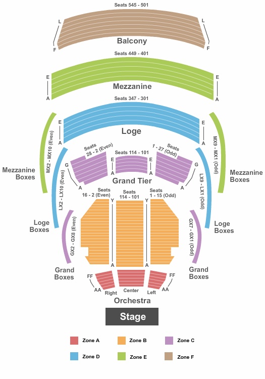 Raymond F. Kravis Center Hall Seating Chart