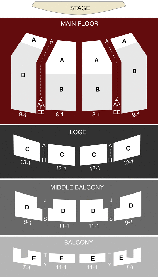 embassy theatre seating chart