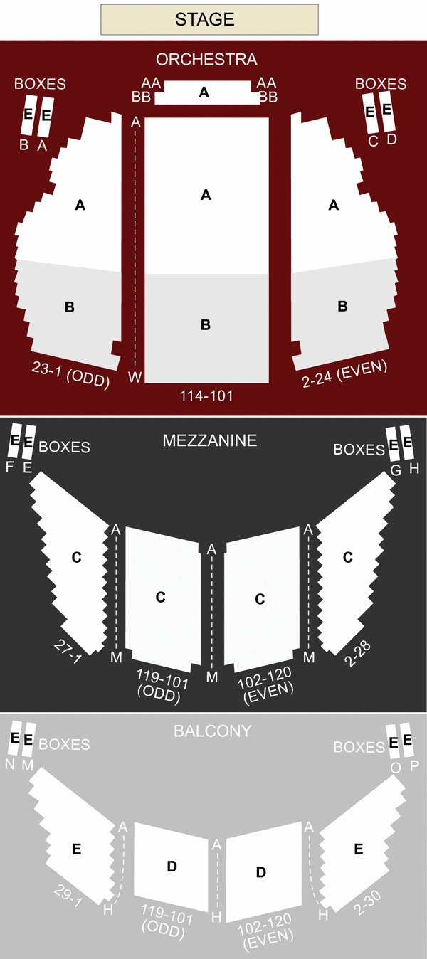 emerson colonial theater seating chart