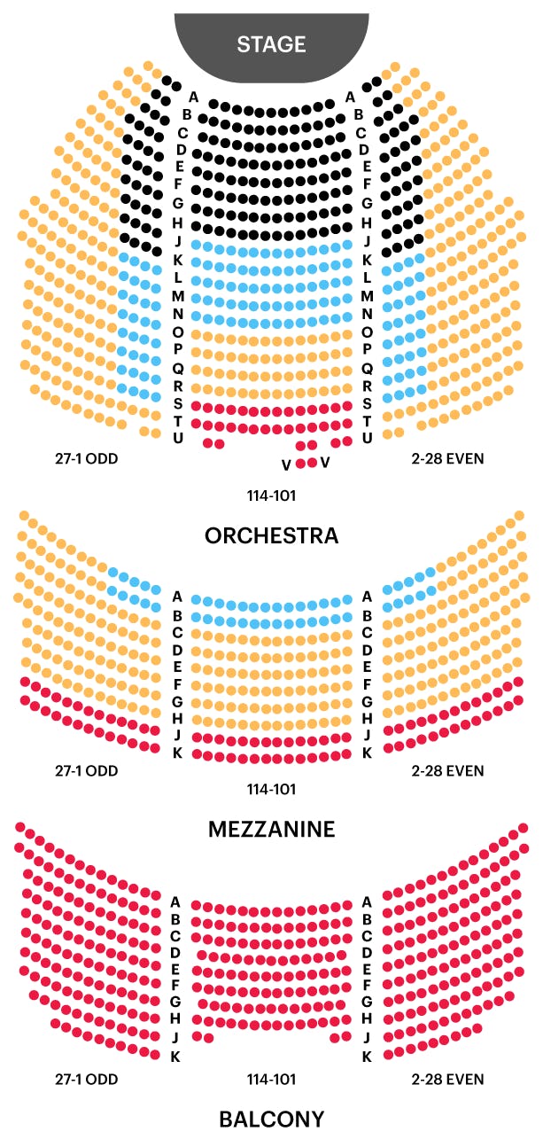 Shubert Performing Arts Center Seating Chart