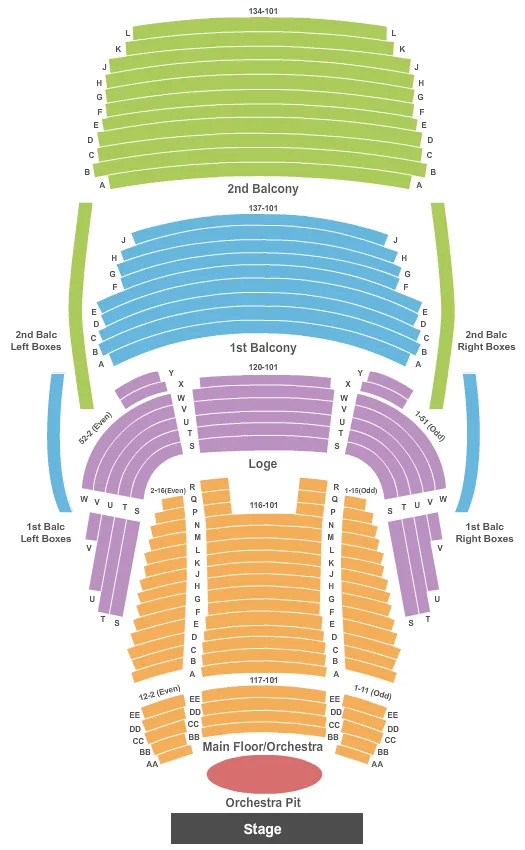 carson center seating chart