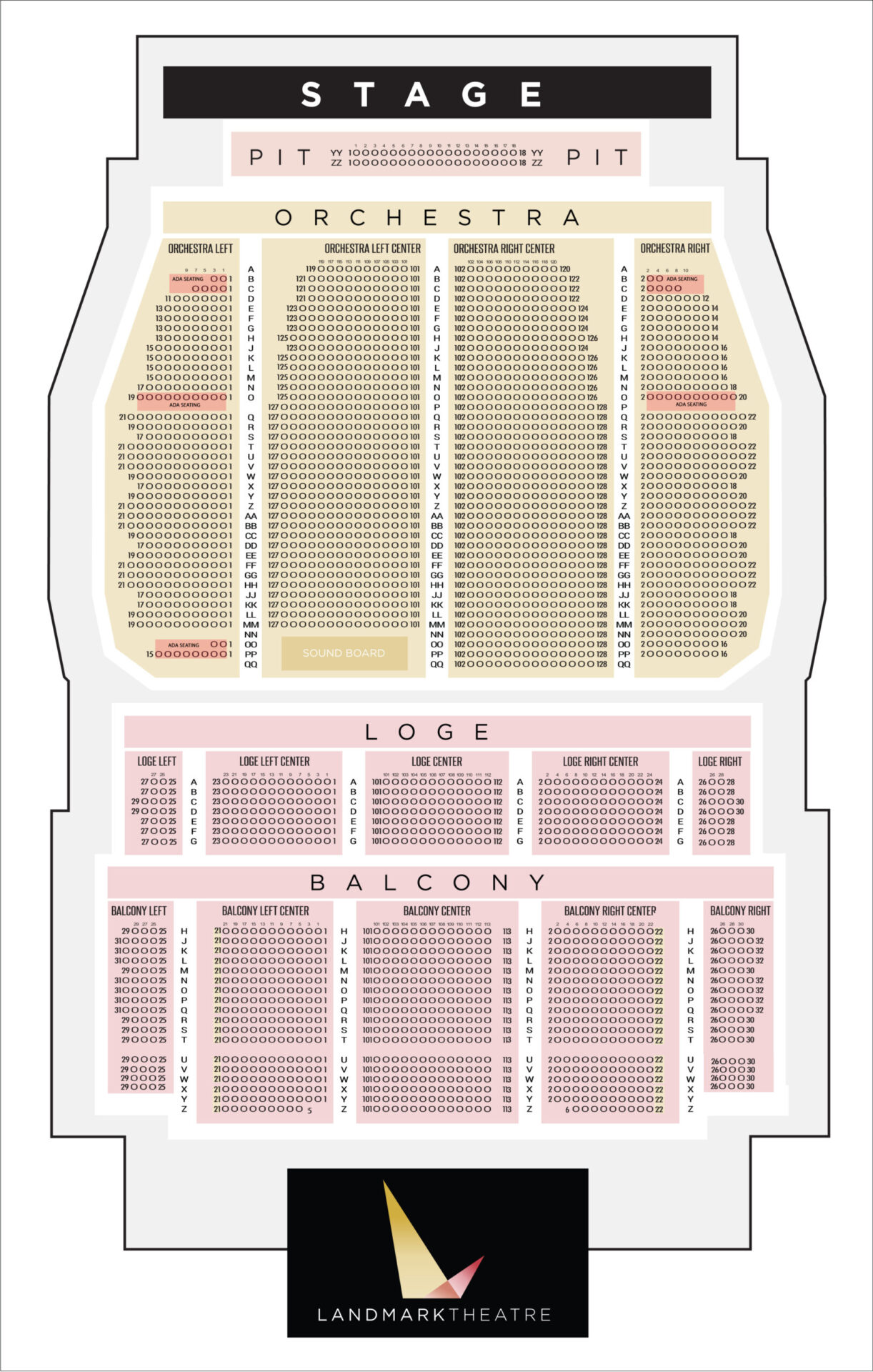 landmark theatre seating chart