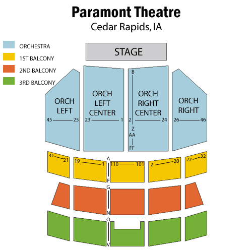 paramount theatre cedar rapids seating chart