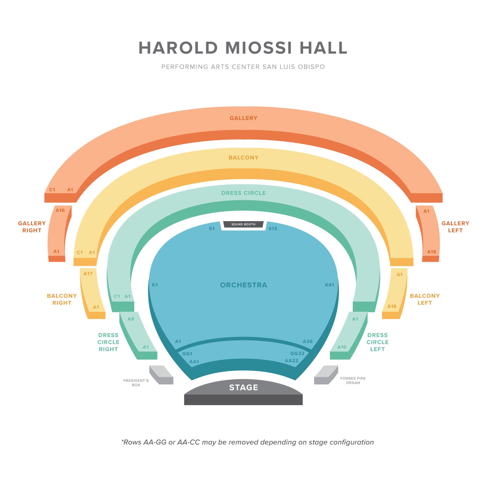 harold miossi hall seating chart