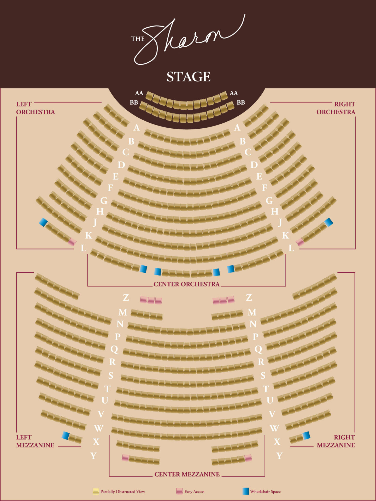 sharon performing arts center seating chart