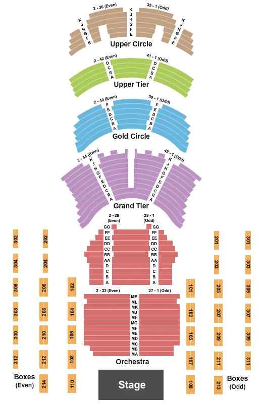 cerritos performing arts center seating chart