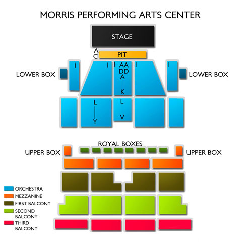 morris performing arts center seating chart